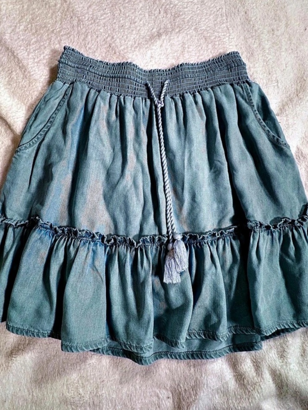 Westbound Tiered Mini Skirt in Blue Size Medium NWT